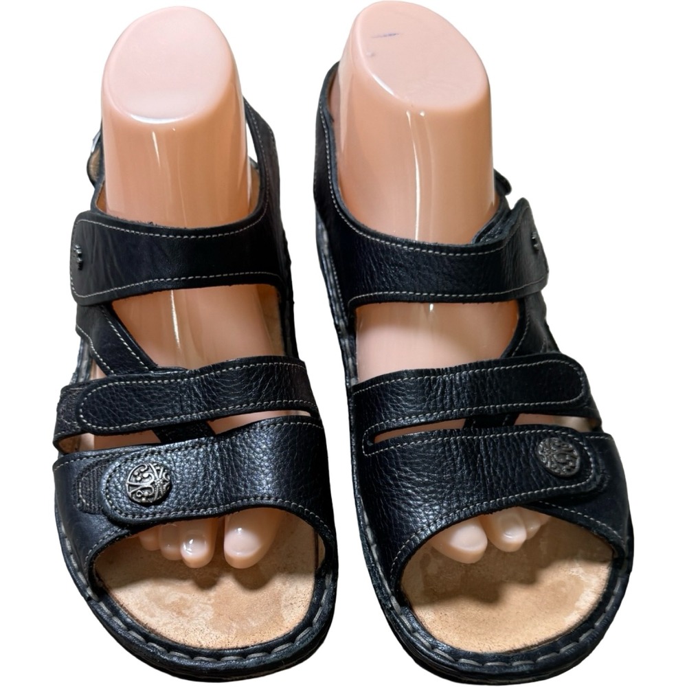 Finn Comfort 845018 Sandals Women 39 Black Leather Comfort Made Germany